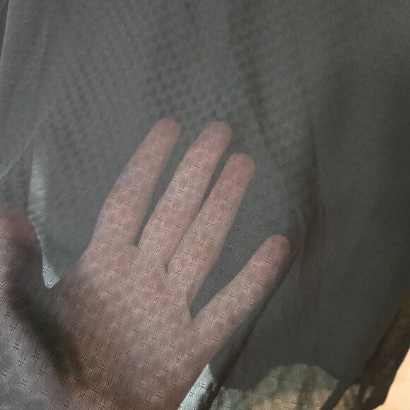 Maurices blouse womens Medium Black Semi-sheer roll-tab sleeves pullover - Picture 4 of 7